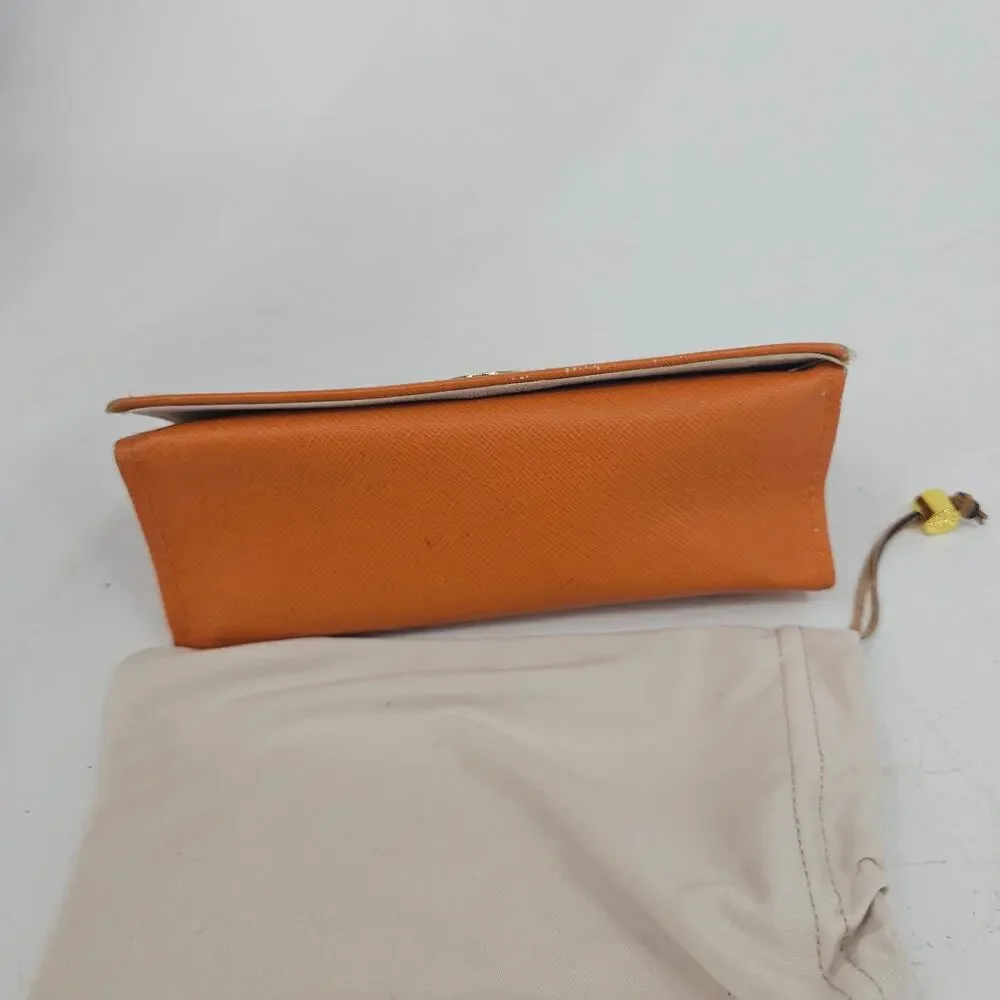 Tory Burch Orange Sunglasses Leather Case Magnetic Closure with cloth liner